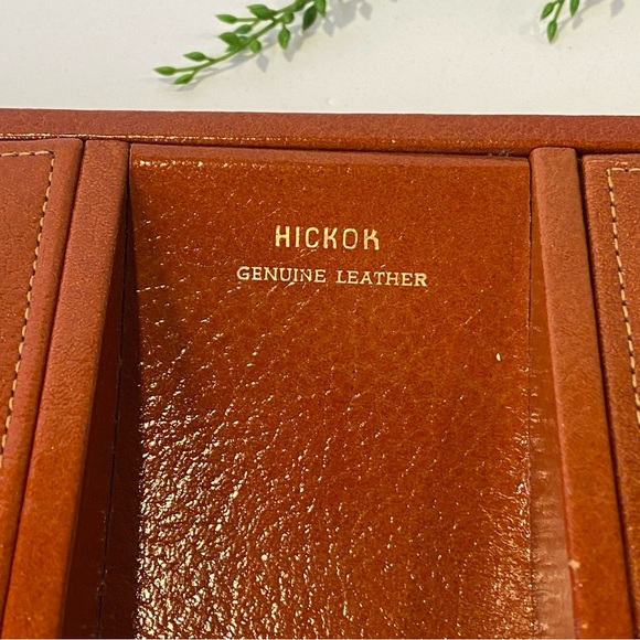 Genuine Leather Vintage Hickok Golf Theme Men's Dresser Top Caddy Valet - Picture 9 of 12